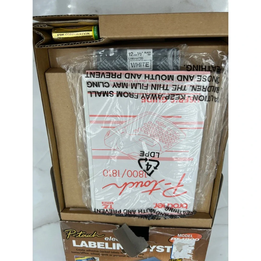 Brother P-Touch PT-1800 Electronic Label Maker System Laminated Tape Open Box